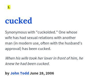 Cucked meaning in cambridge dictionary - FAVORITE definition: 1. US spelling of favourite 2. best liked or most enjoyed: 3. liked or enjoyed the least: . Learn more.